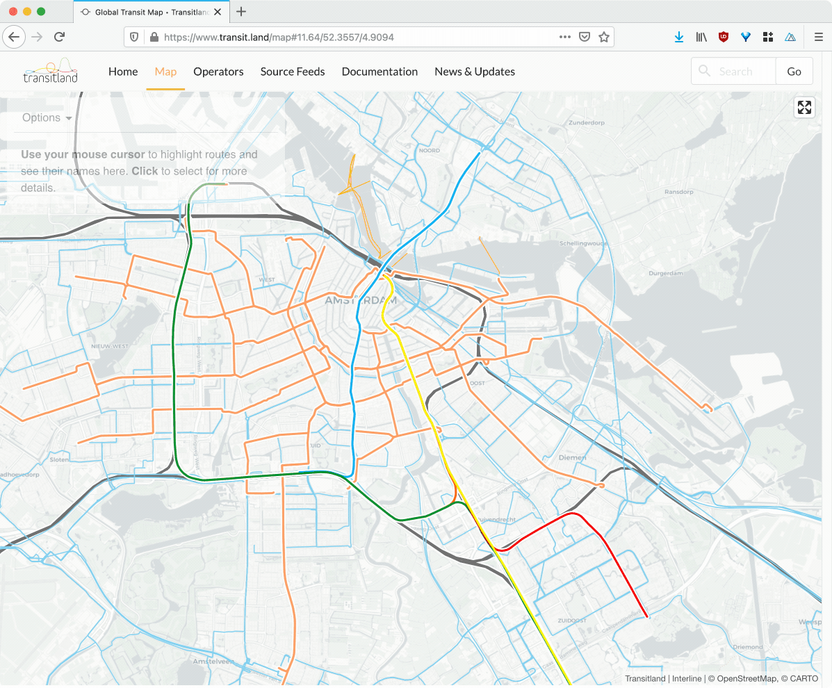 Transitland v2 Adds a Global Map and Vector Tiles - Interline Technologies