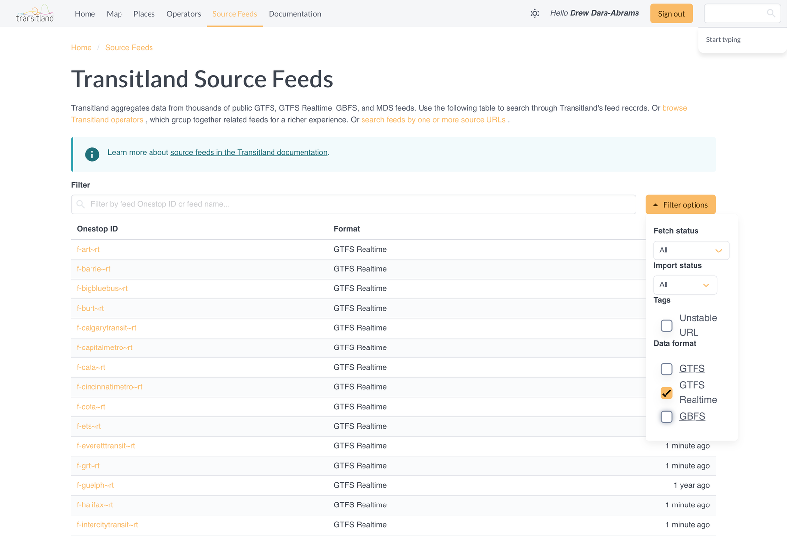 Easily inspect GTFS Realtime using Transitland's website or API ...