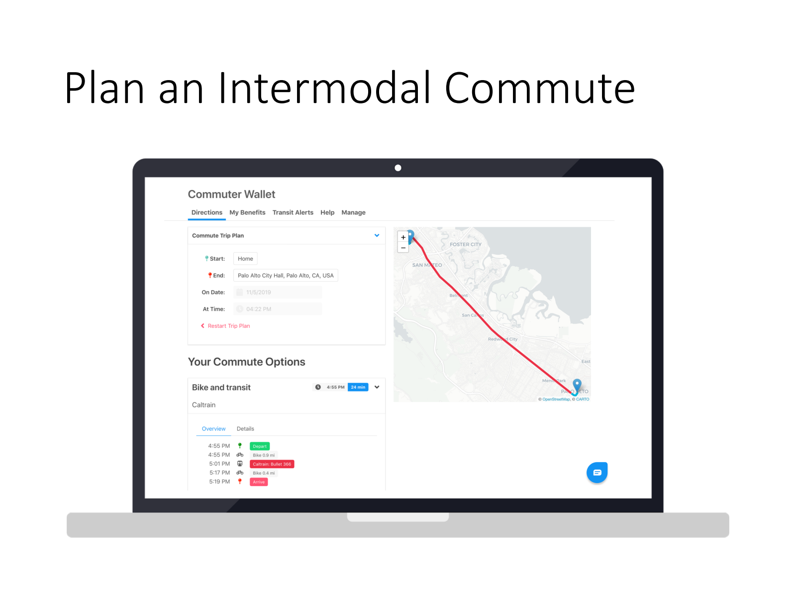 Plan an intermodal commute using Commuter Wallet