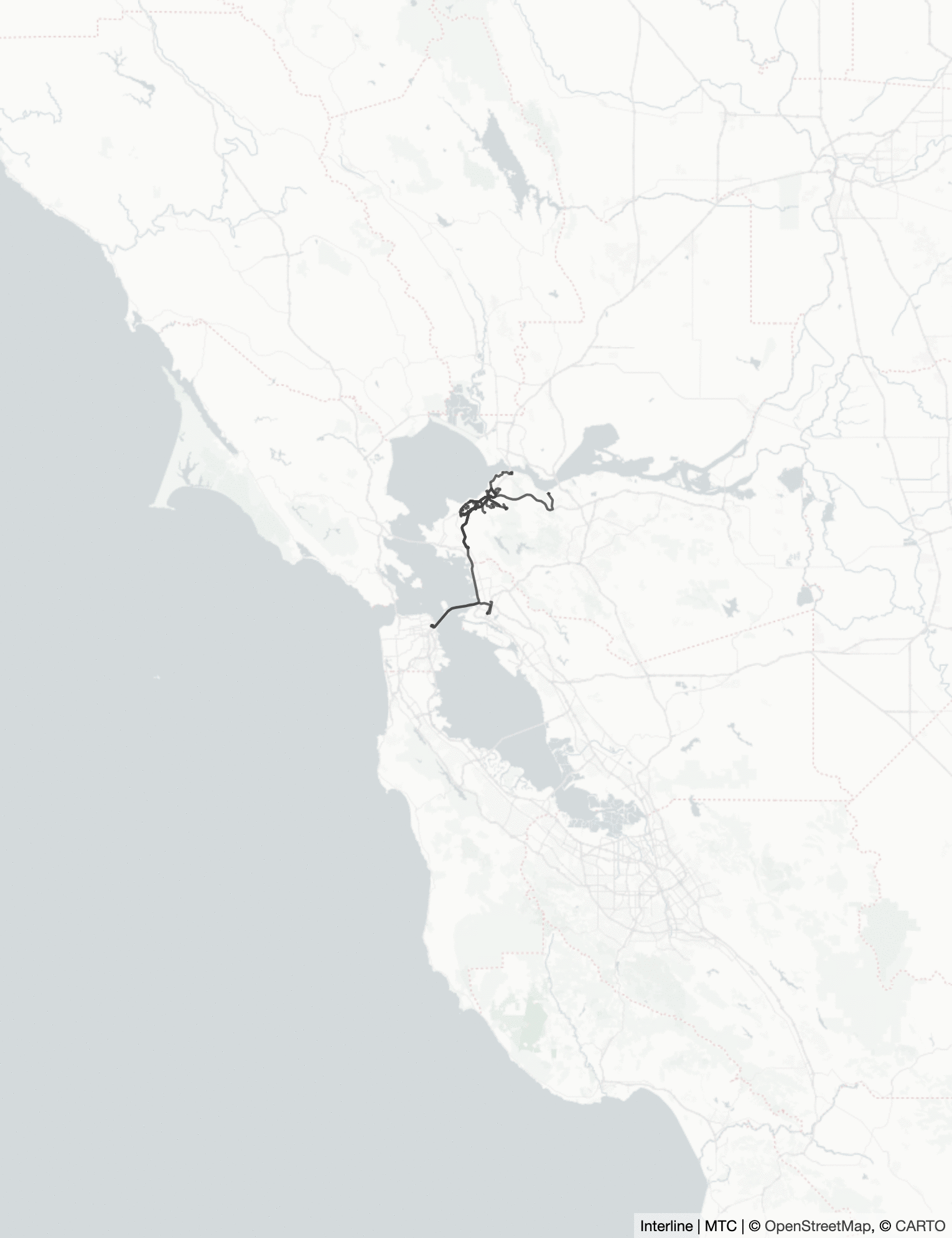 animated map of all transit routes in the Bay Area
